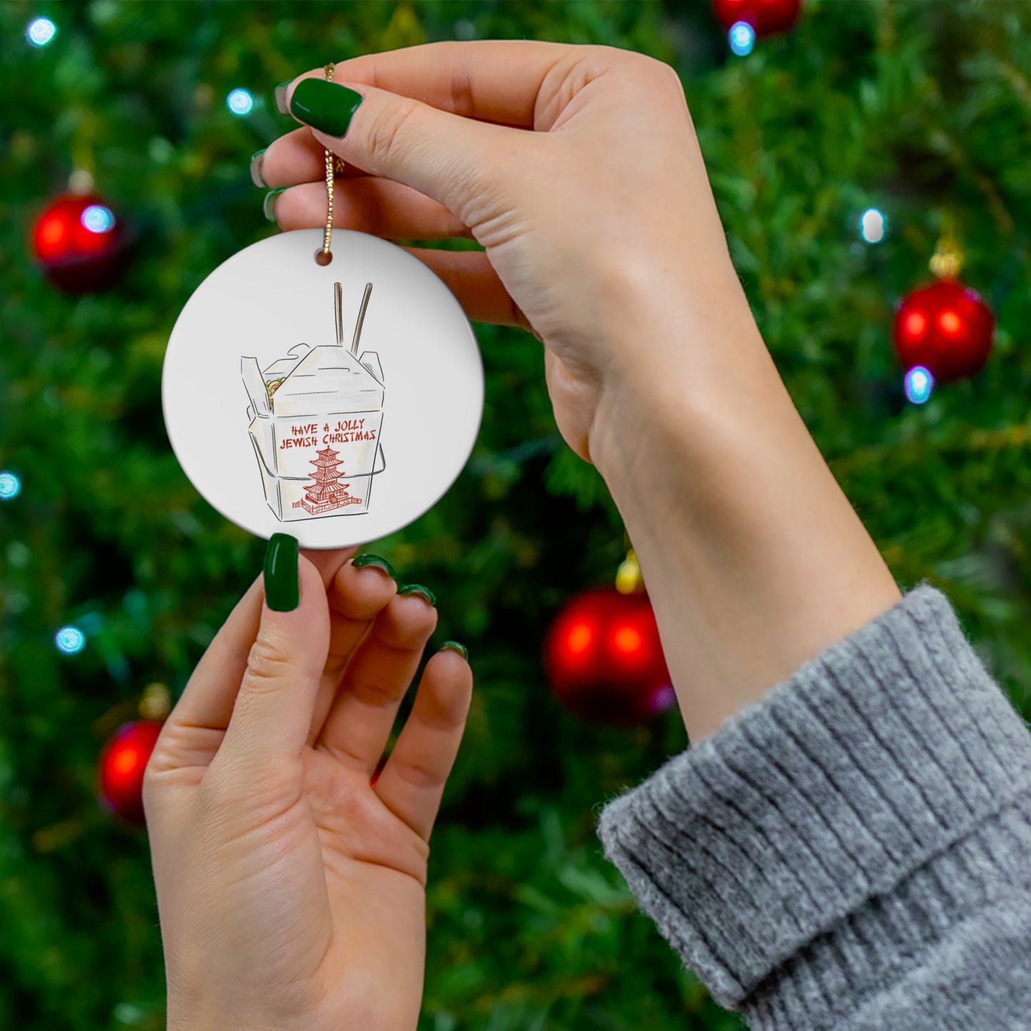 Jolly Jewish Christmas Ornament