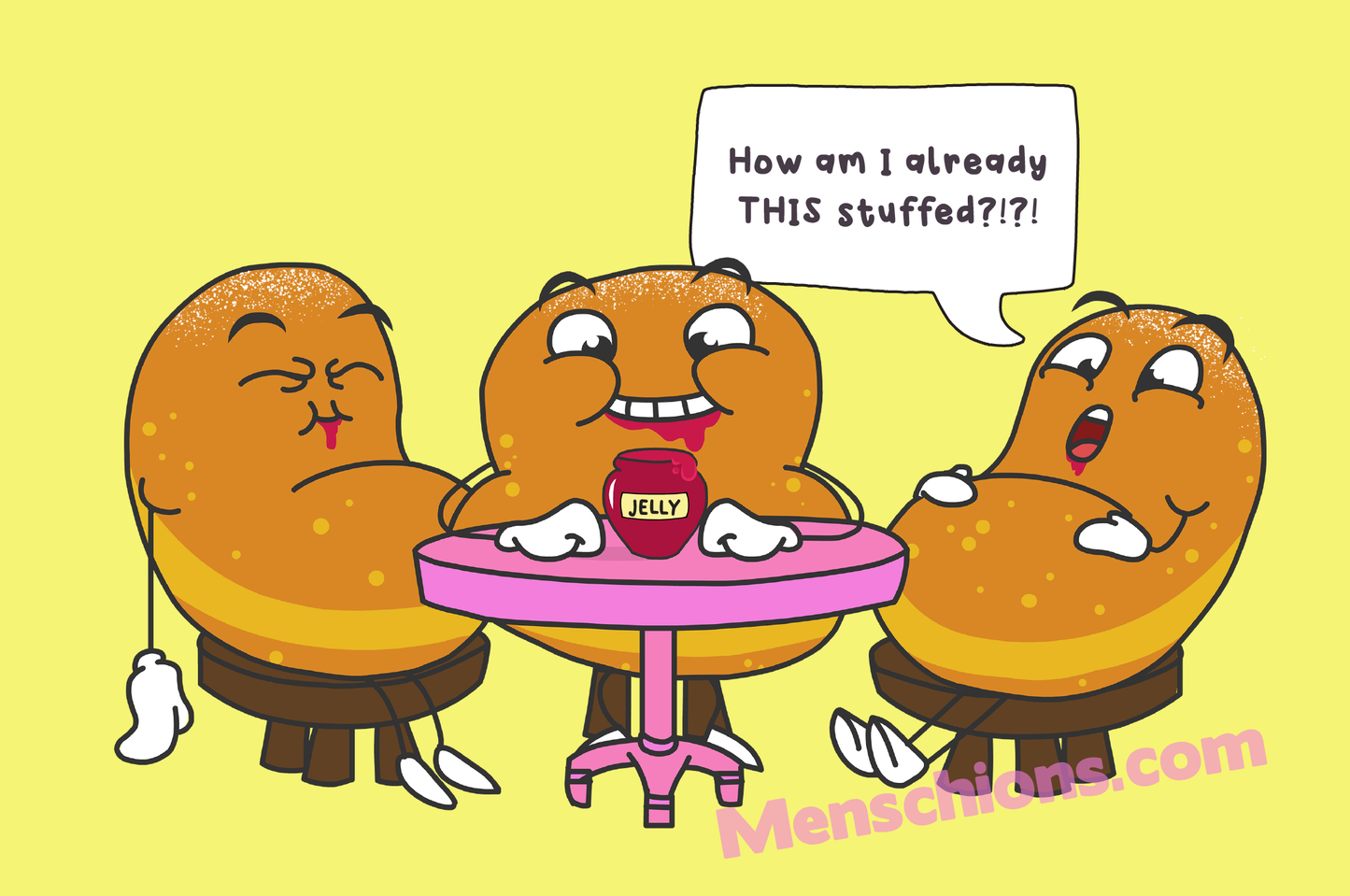 Jelly Donut Hanukkah Comic - Menschions Funny Hanukkah Card