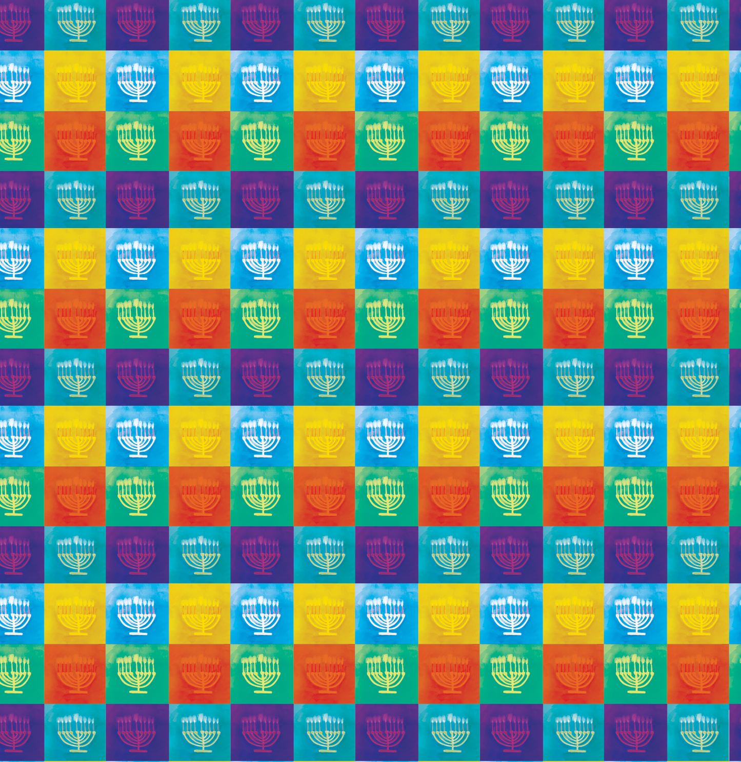 Menorah Warhol Hanukkah Wrapping Paper