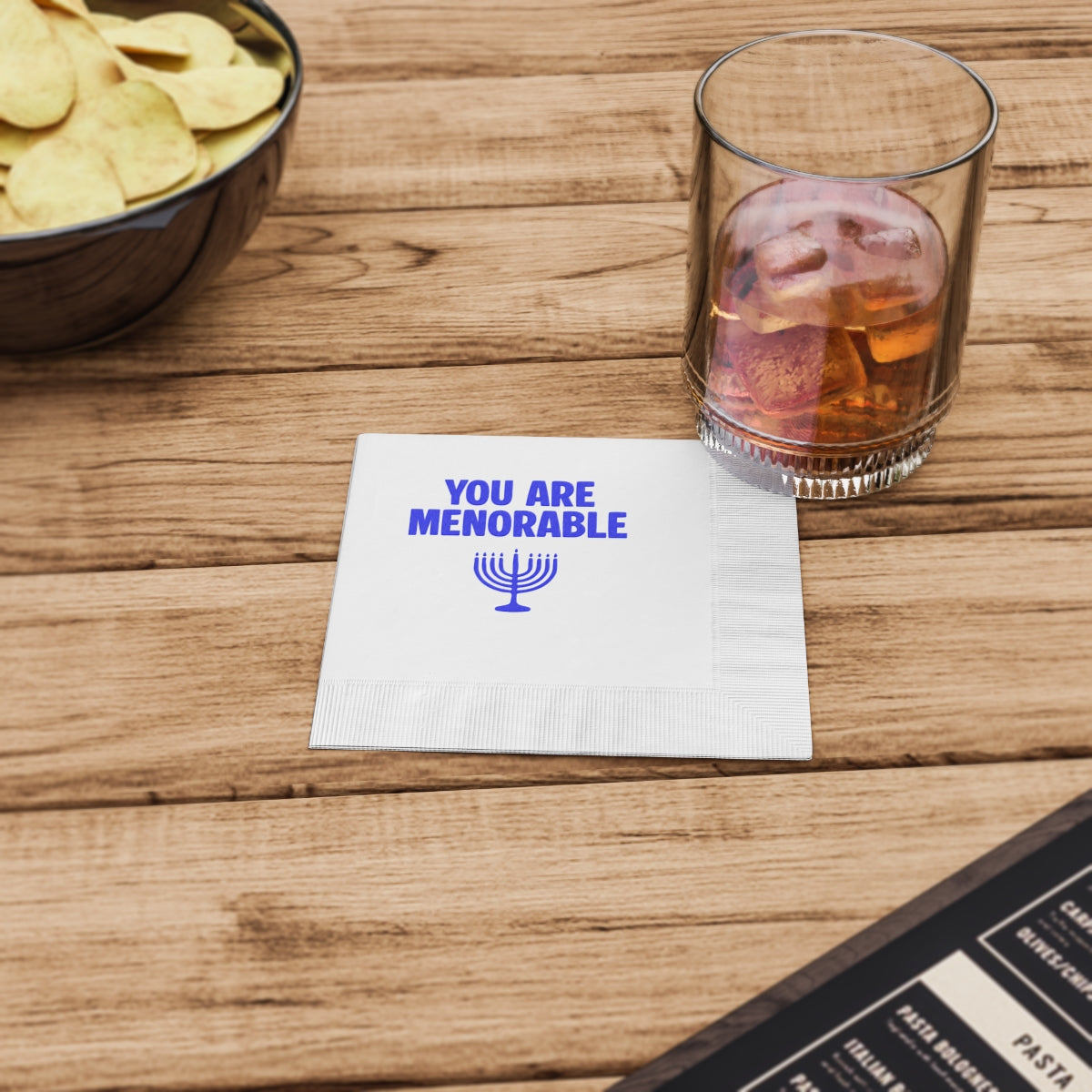 "You Are Menorable" Hanukkah Napkins