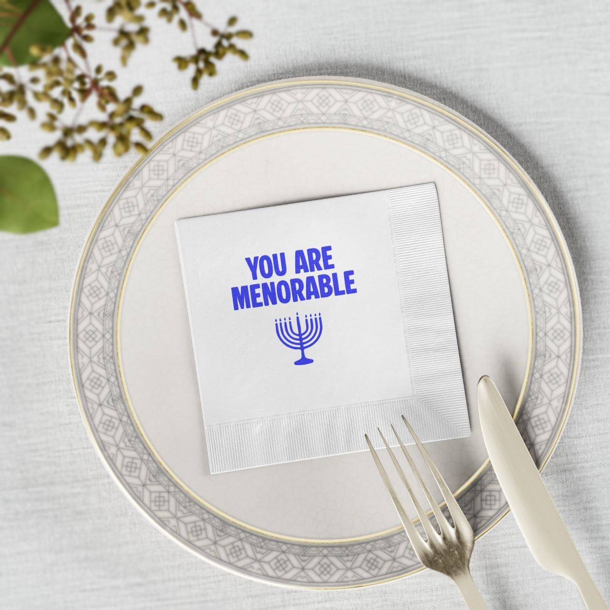 "You Are Menorable" Hanukkah Napkins