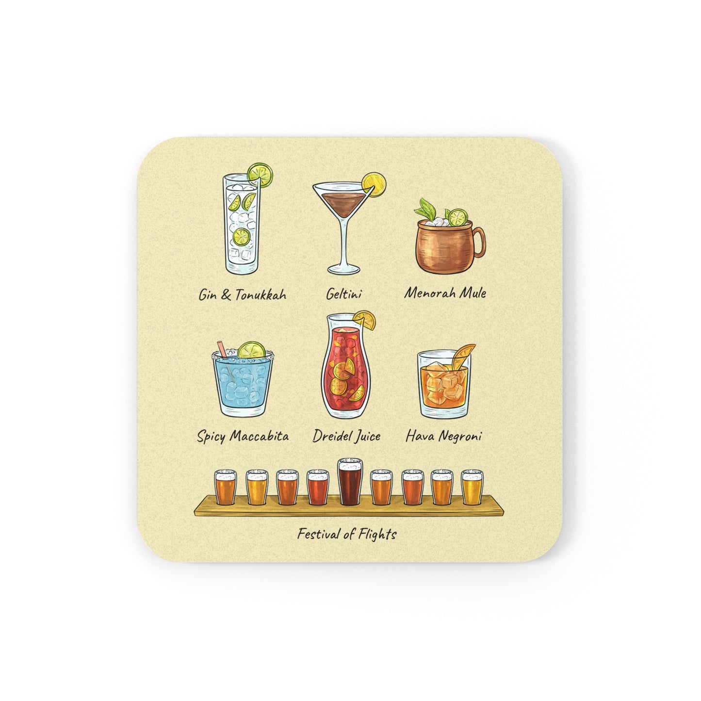 Hanukkah Spirit Coasters (4/pack)