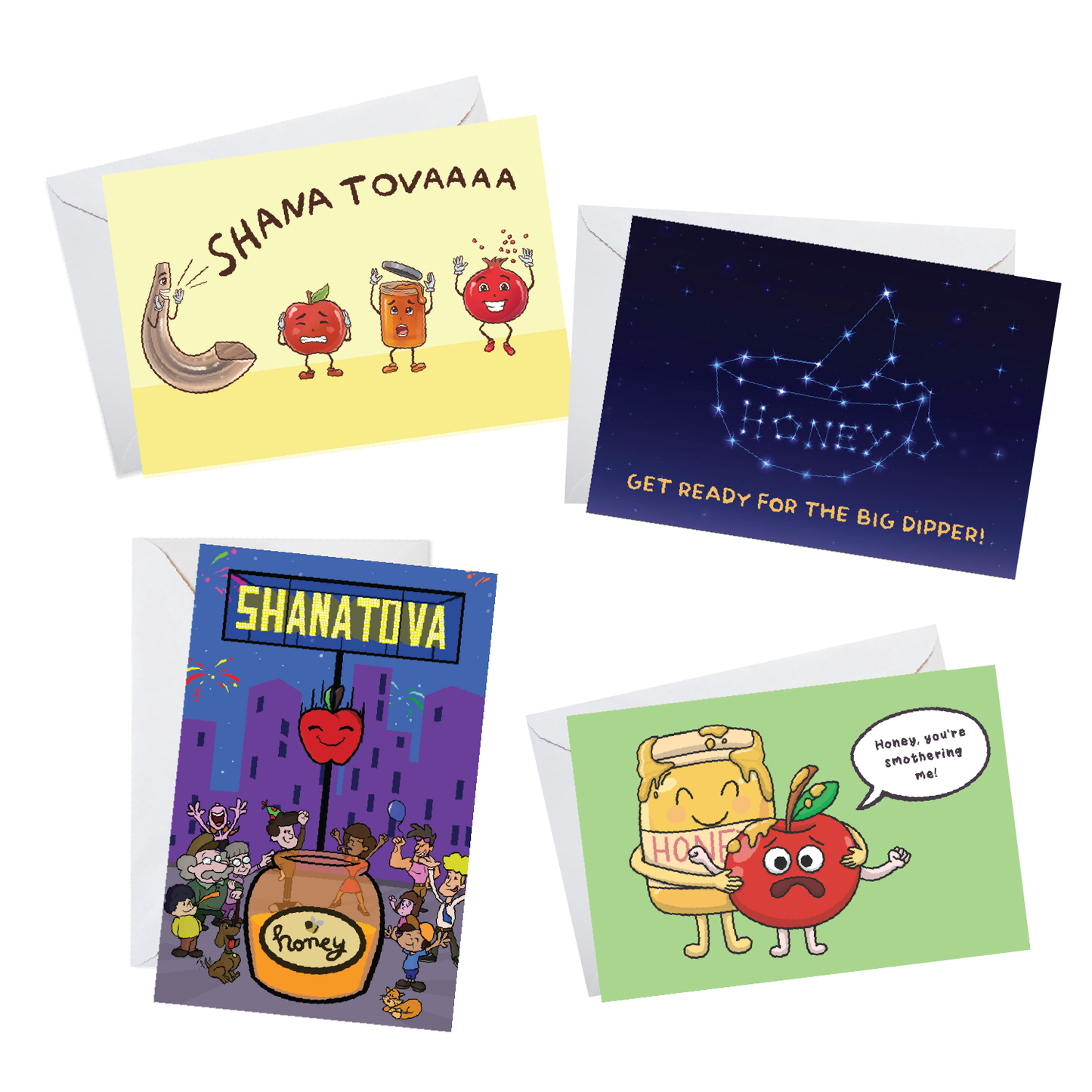 Rosh Hashanah Cards - 4 Card Gift Set