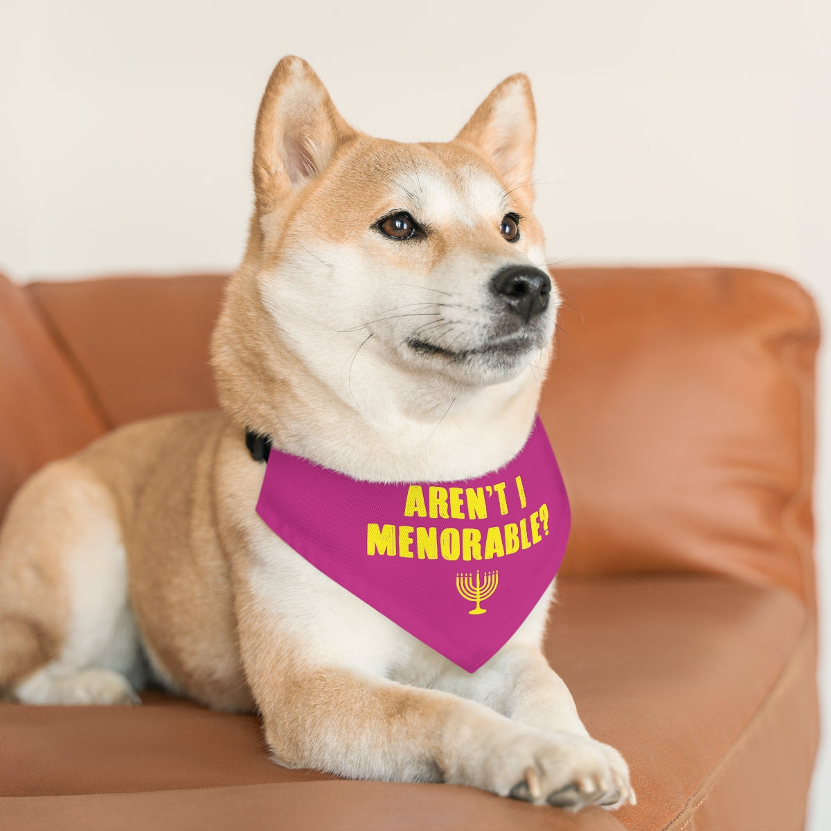 Menorable Dog Bandana Collar - Pink