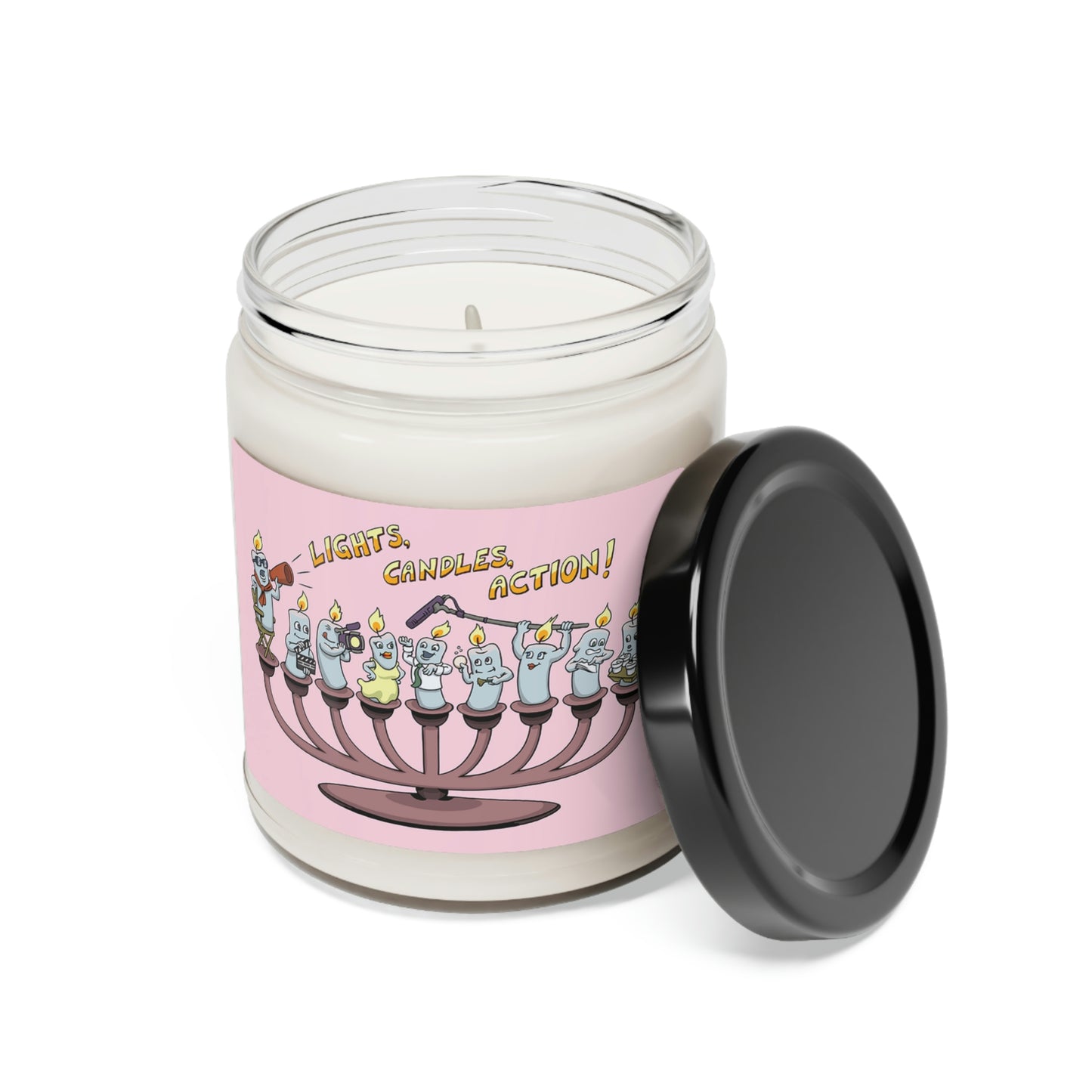 Lights Candles Action Hanukkah Soy Candle, 9oz