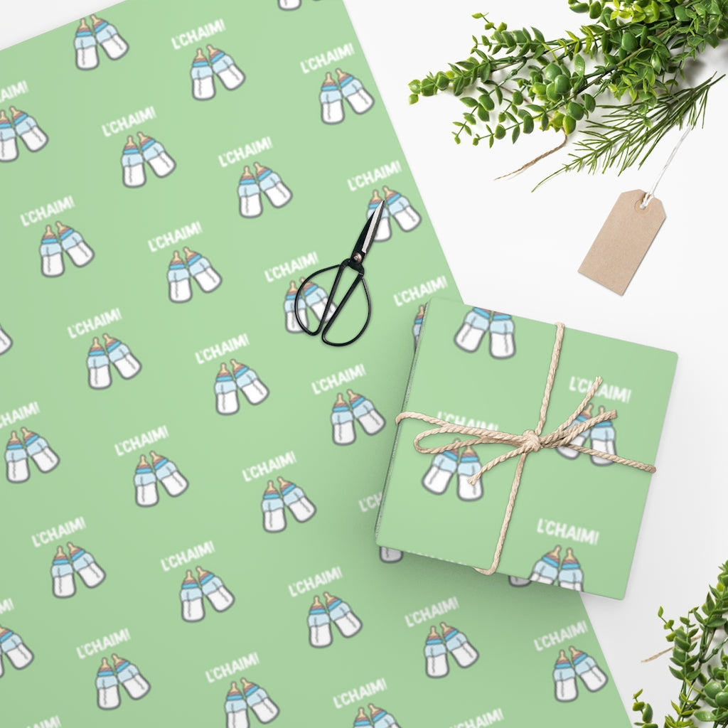 Green Baby Wrapping Paper