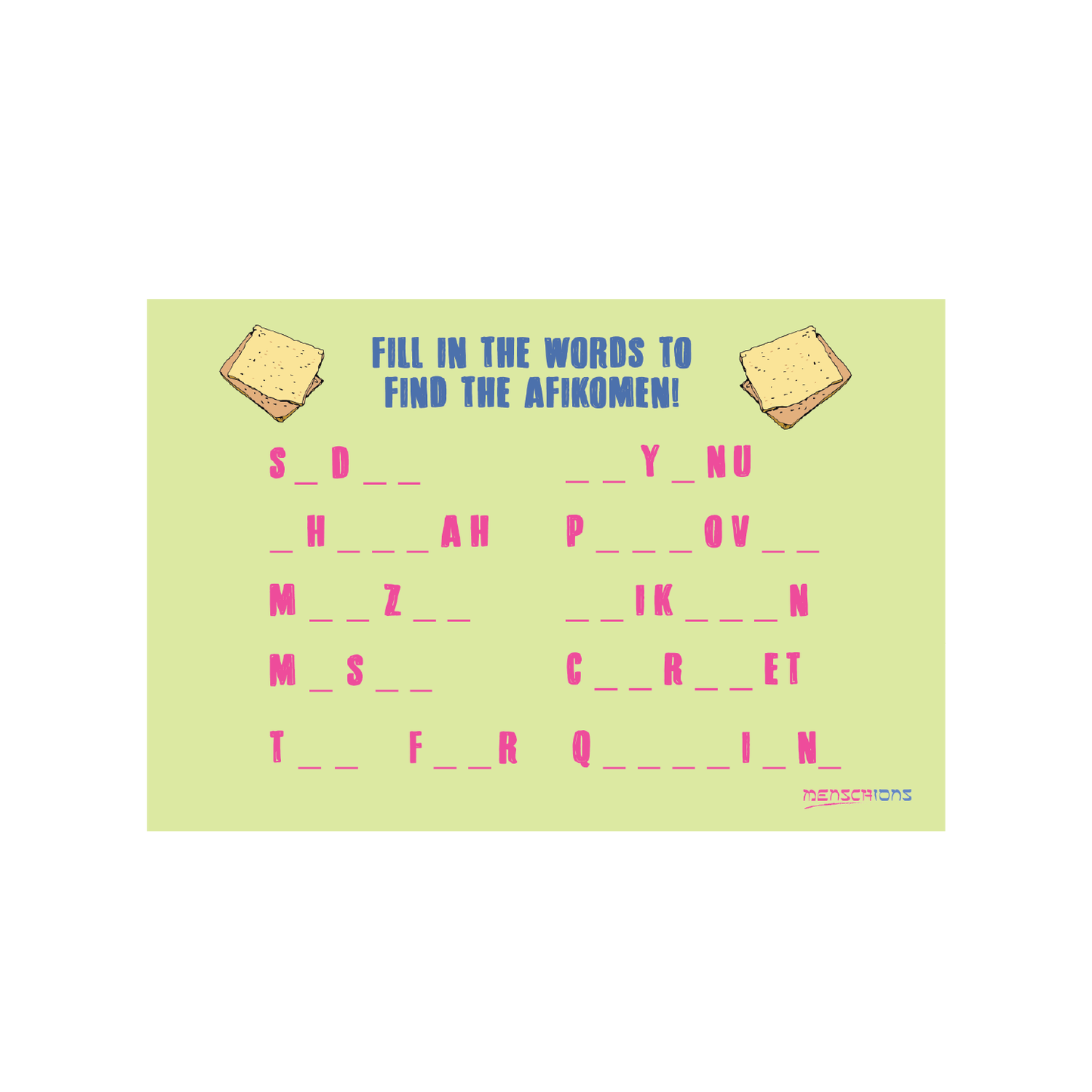 The Passover Word Game (Pack of 10)
