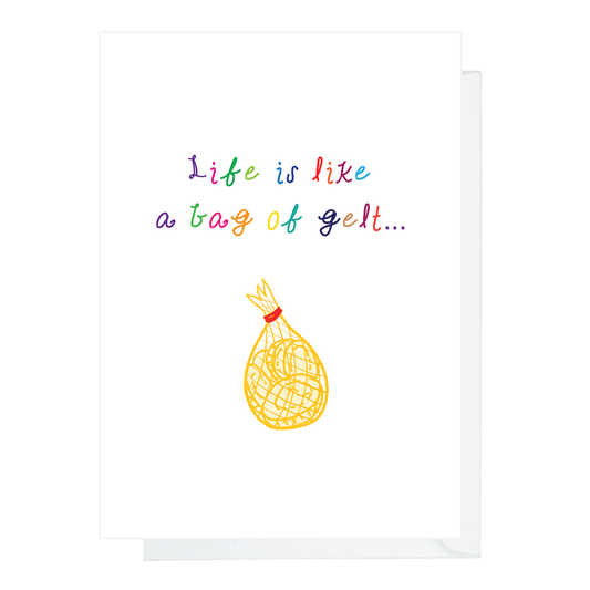 Life is like a bag of gelt Hanukkah Card - Menschions Funny Jewish Cards
