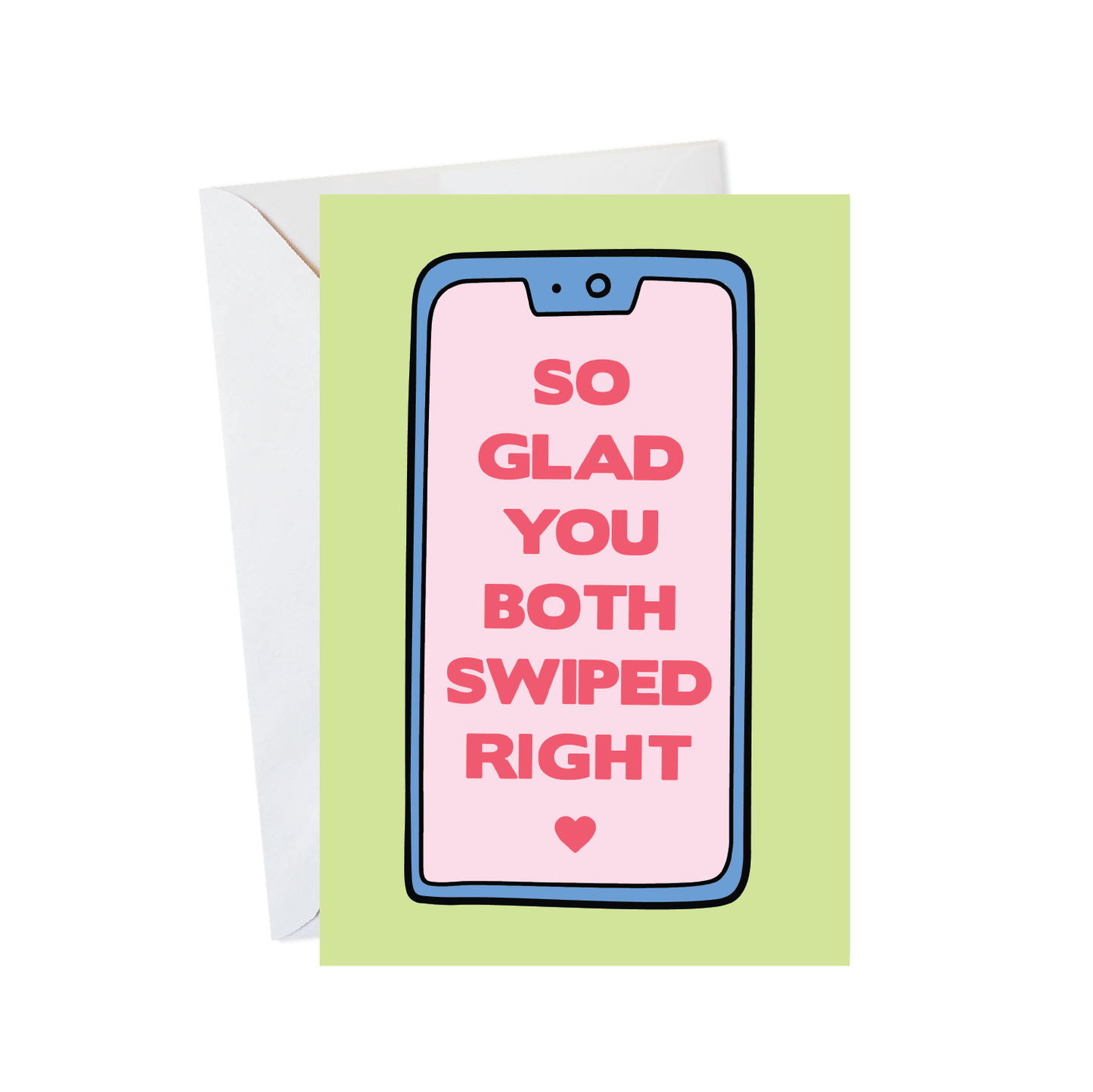So glad you swiped right funny Jewish greeting card from Menschions